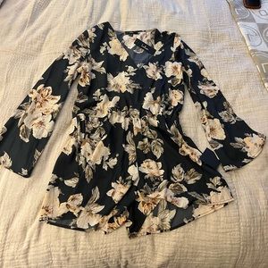 Lulus never worn flowered romper, long sleeve, XL, tags still on